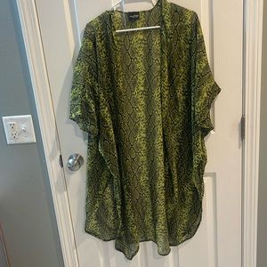 Cover-up, snakeskin, lime, green, and black